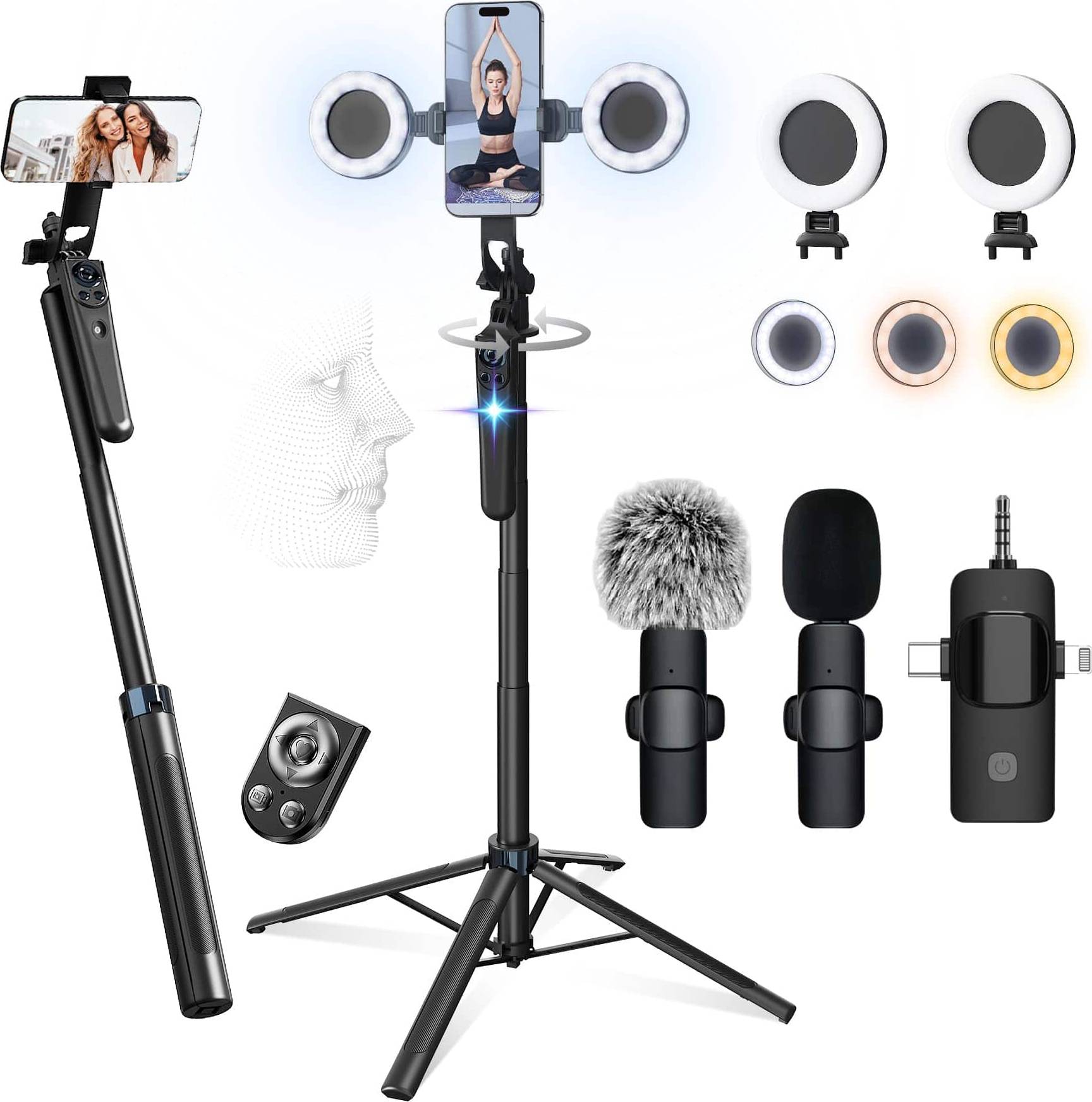 Iphone tripod Vlogging Kit For Iphone Android Auto Face Tracking Tripod