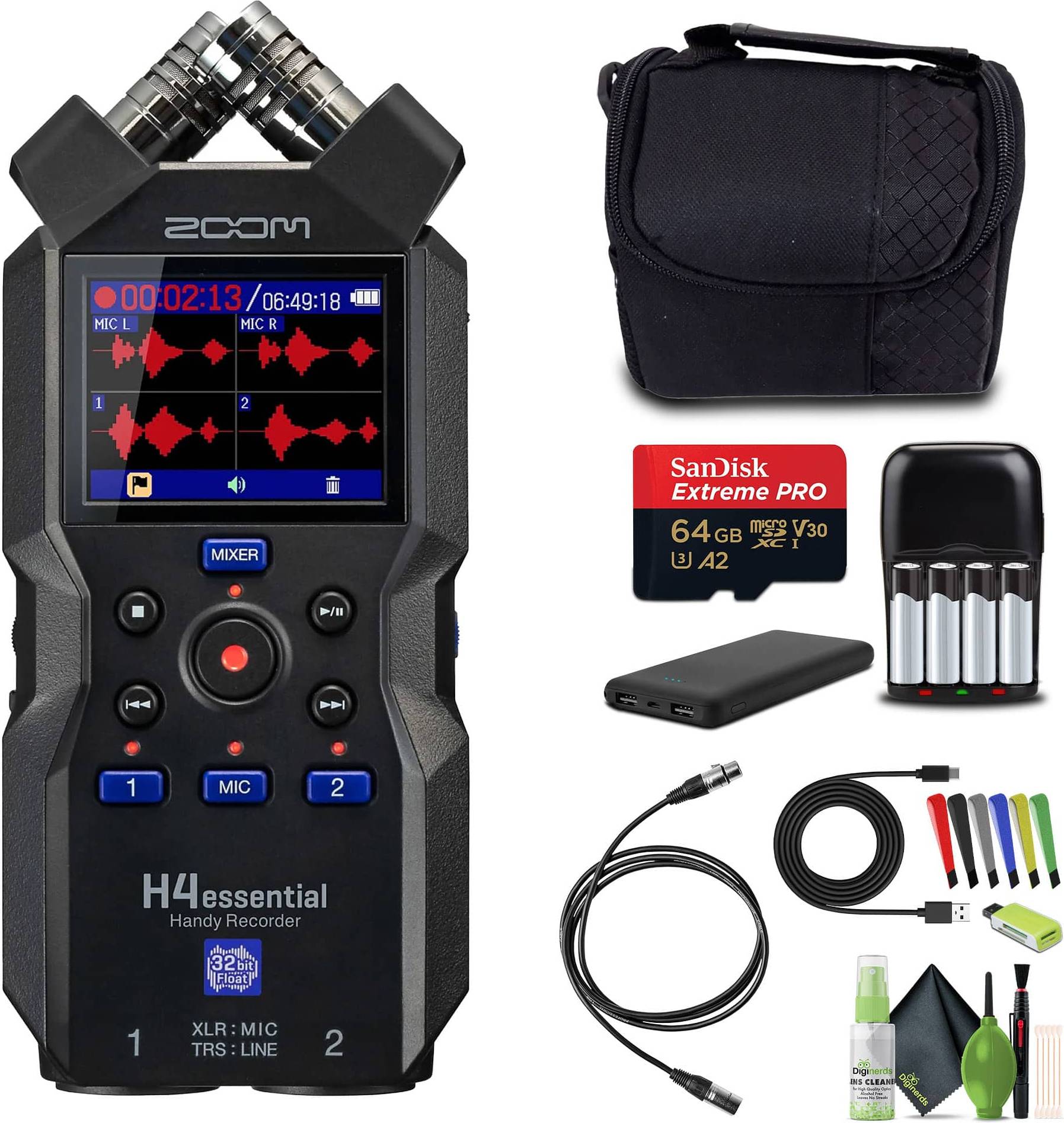 Zoom audio recorder Zoom H4essential 4-Track 32-Bit Float Audio Recorder Bundle
