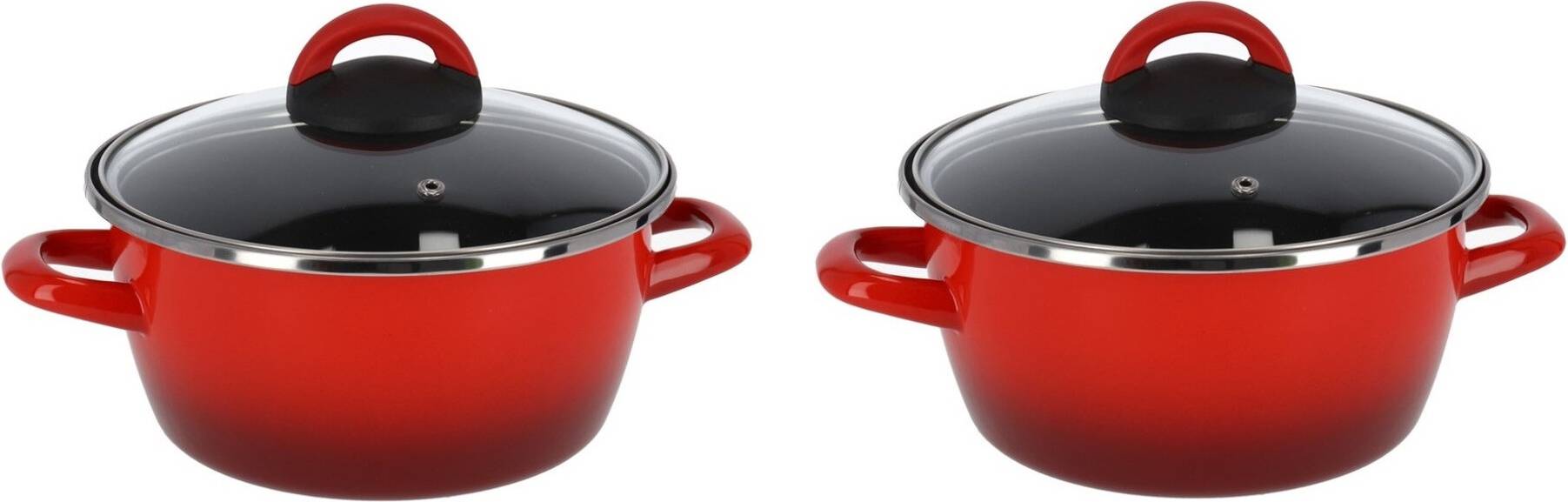 Set 2x Pan Rood 20 cm 5 Liter