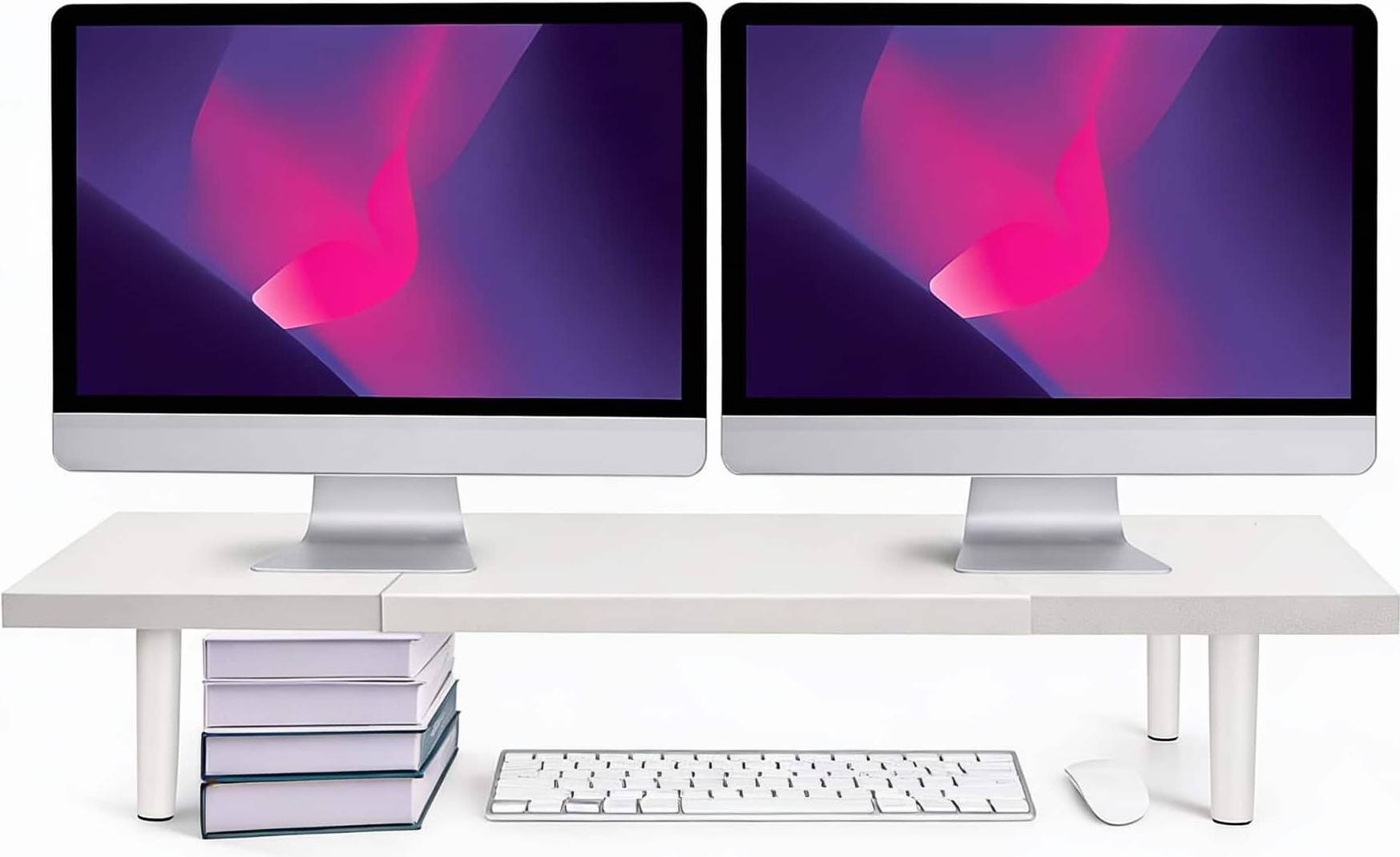 Desk riser shelf Dual Monitor Riser 2-Screen Desk Shelf