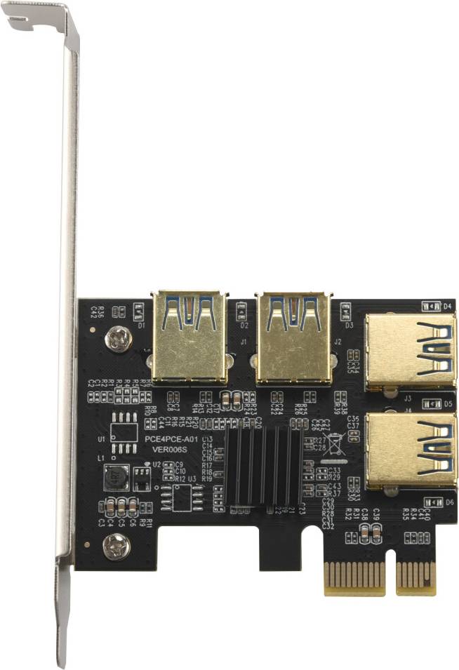 Melitt 4 Ports PCIe Riser Adapter Board