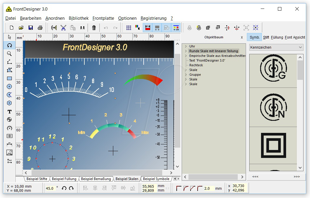 Elektronik Software Frontplatten Designer Version 3.0