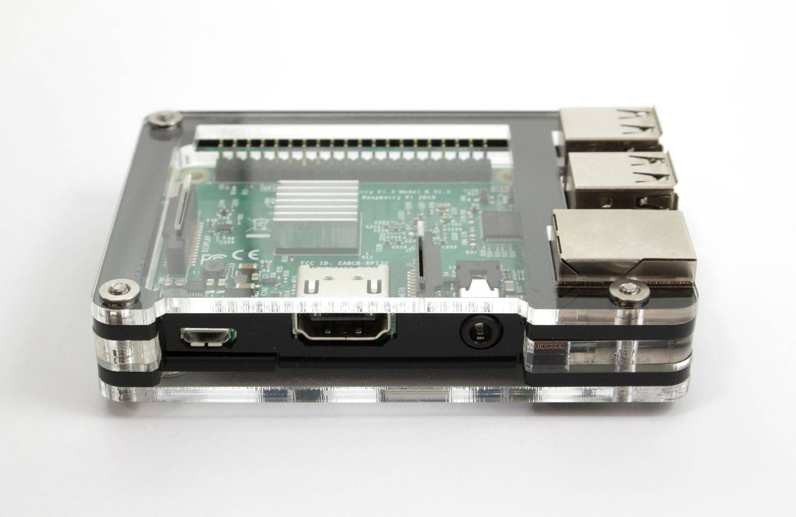 Zebra Slim Case Black Ice For Raspberry Pi 3b Plus 2 Pi B+