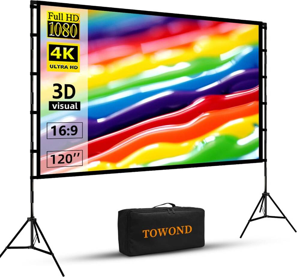 Projector screen 120 Towond 120 Inch Portable Projector Screen Stand