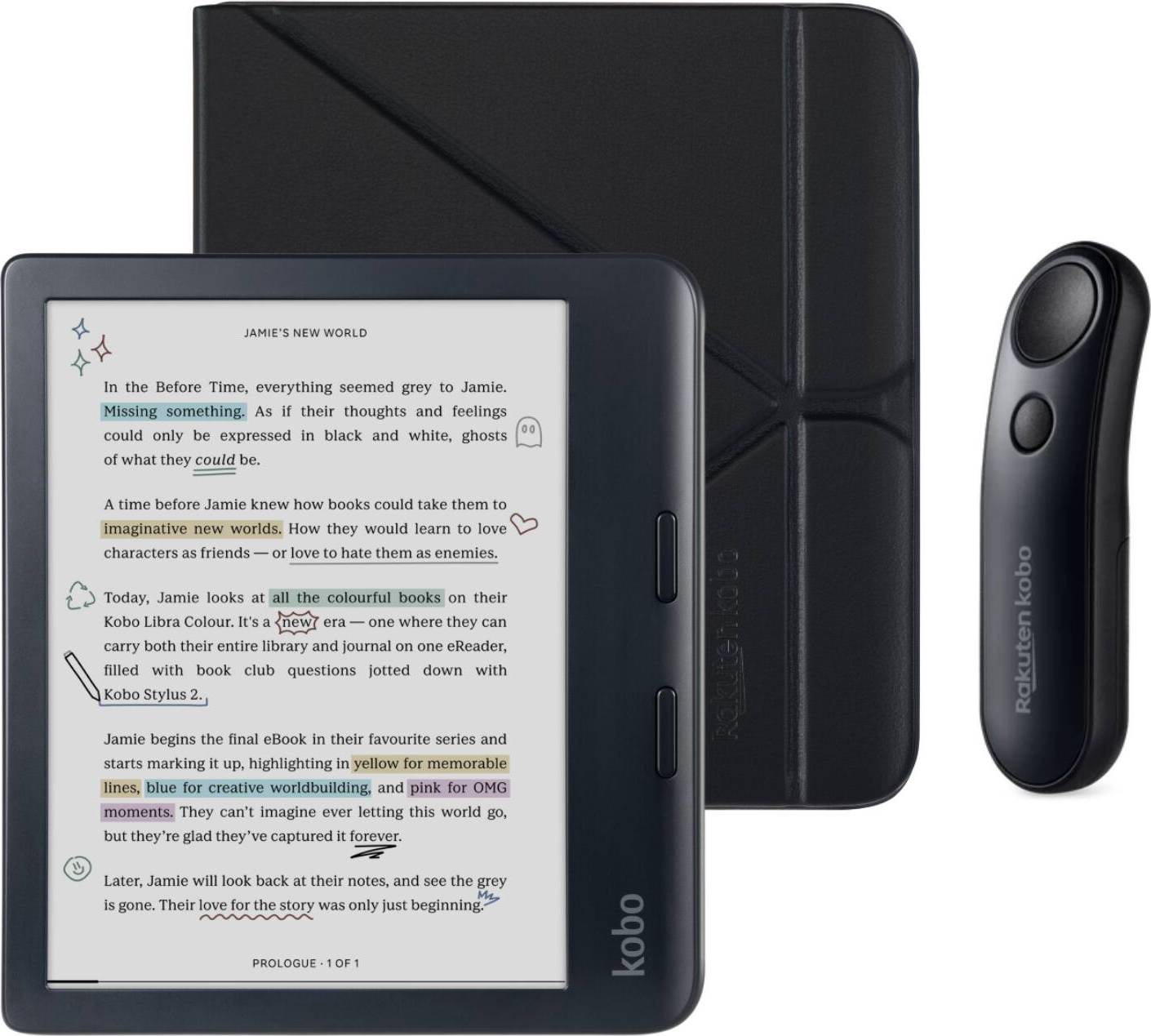 Kobo libra colour Kobo Libra Colour eReader Black Remote Bundle