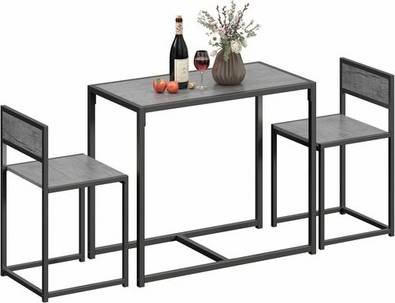 Homcom 3 Piece Table Metal Frame Dining Set