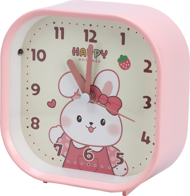 Light alarm clock Unique Bargains Rounded Square Alarm Clock Light Pink