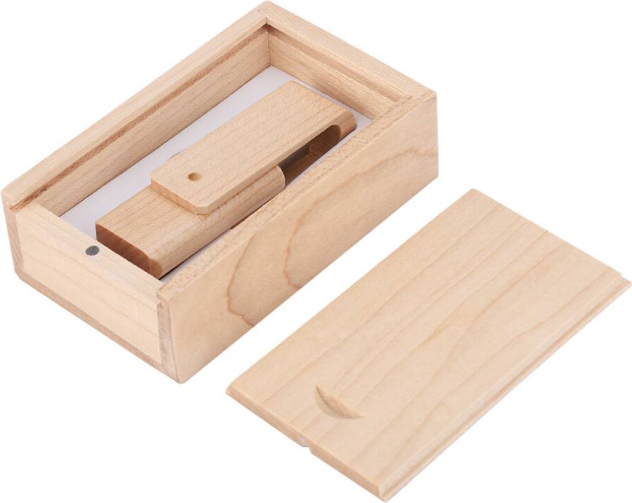 Wooden USB Flash Drive With Rotating Design