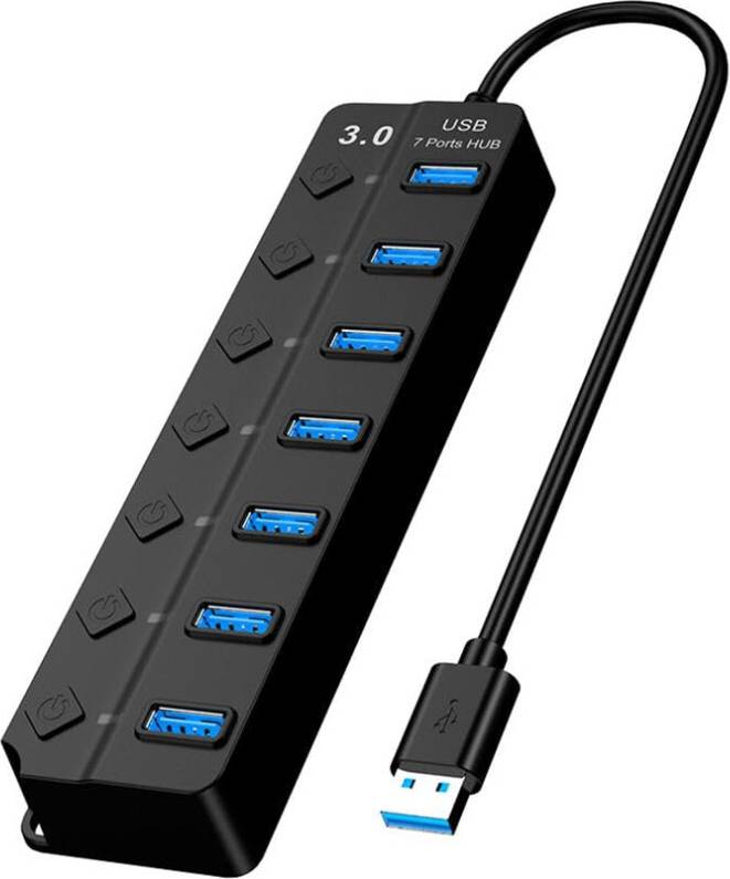 USB Hub 3.0 Splitter 7 Port Expander Adapter