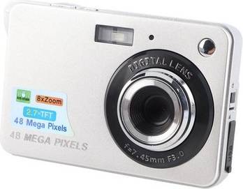 Silver Digital Camera 48MP HD 2.7 Inch TFT Screen