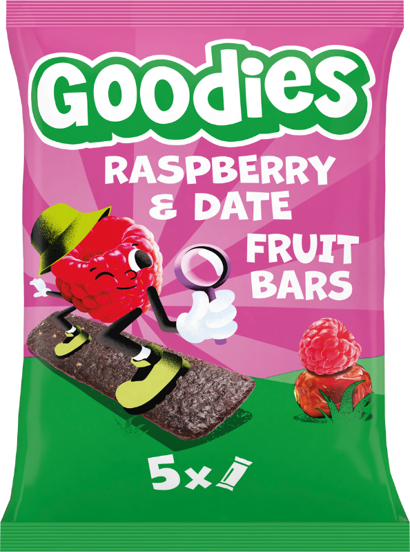 Goodies Raspberry Date Fruit Bars 5 x 20g