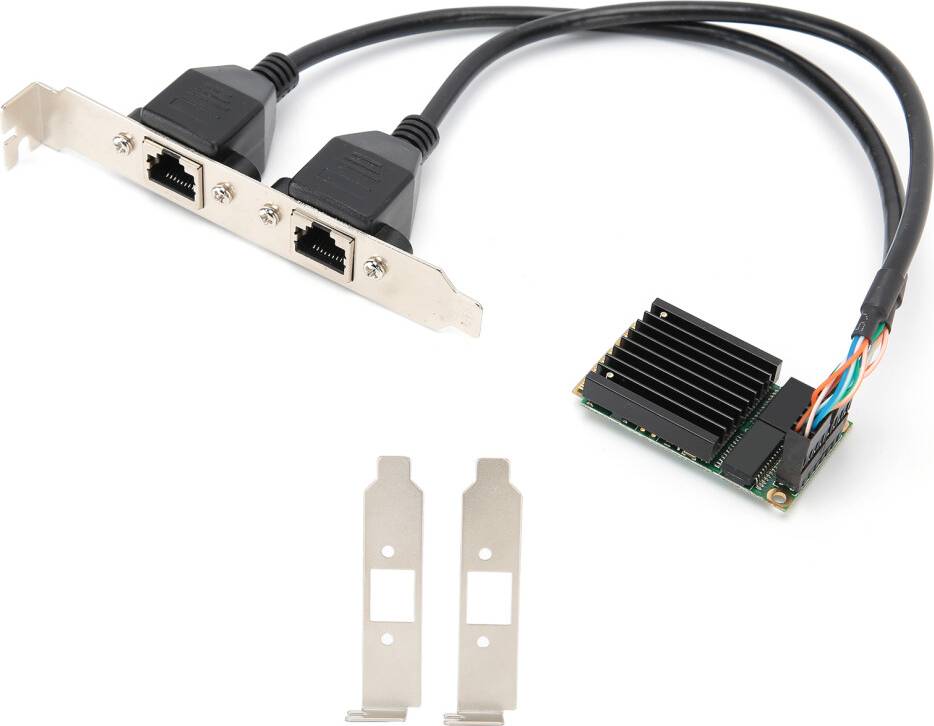 Mini PCI-E Ethernet Adapter Gigabit Dual RJ45