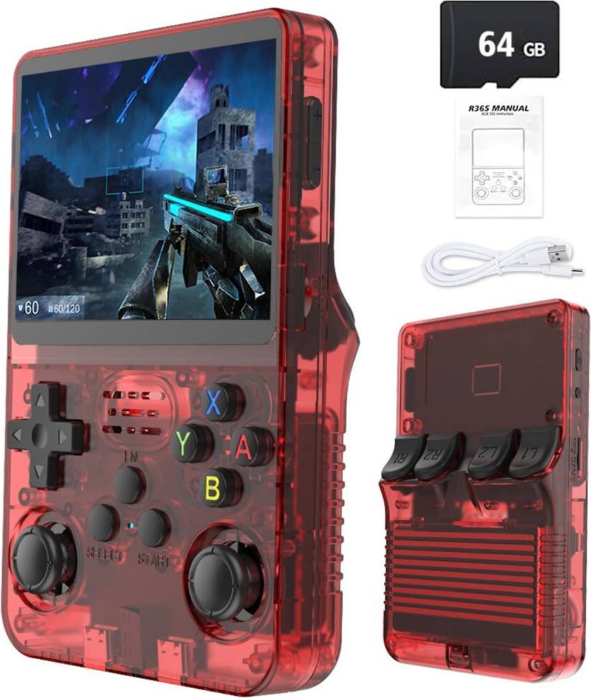 Five Leaf R36S Retro Handheld Game Console Red-64G