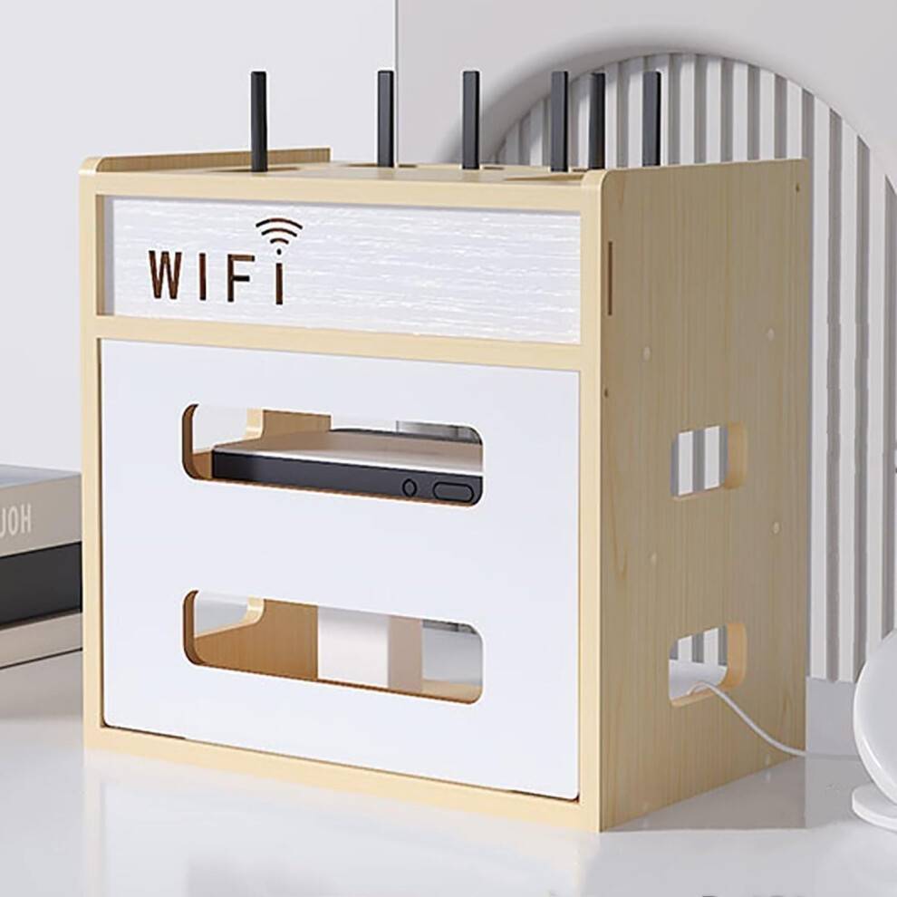 Wooden WiFi Router Storage Box 34cm Storage Box