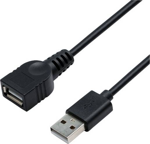 USB 2.0 Am Kabel Sort