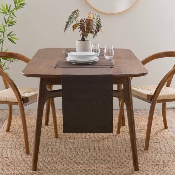 Dunelm Recycled Ribbed Table Runner Tablecloth