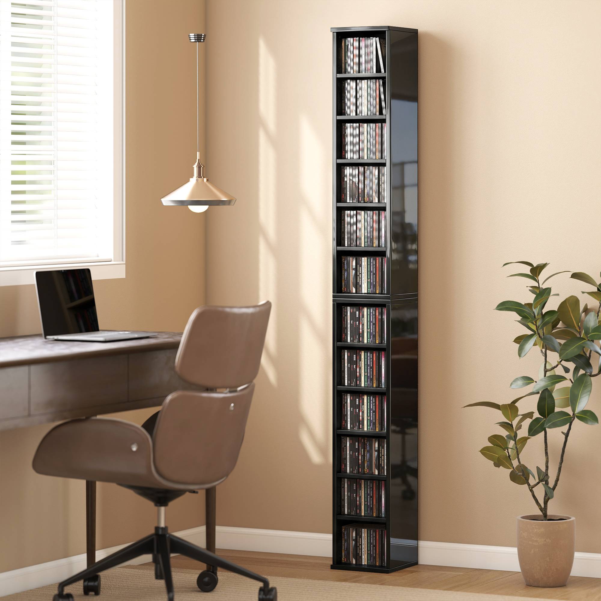 Homcom Set Of 2 Cd Media Display Shelf Unit