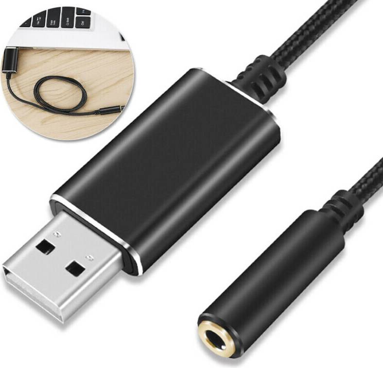 External USB Sound Card Adapter Cable
