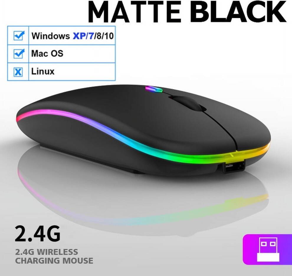 Mouse Wireless LED Ricaricabile USB