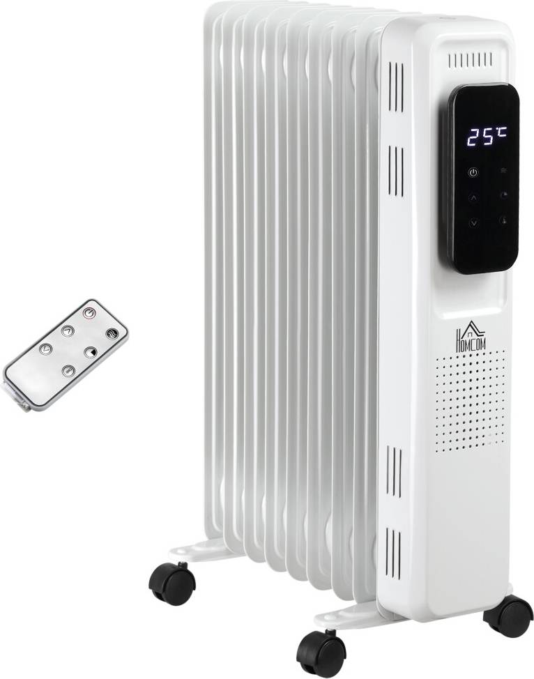 Homcom 2000W Oil Filled Radiator 9 Fin Portable Electric Heater