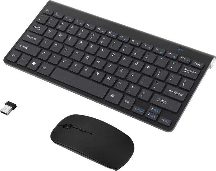 Wireless Keyboard Mouse Set Black