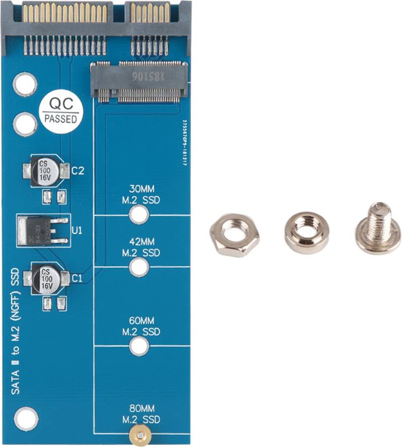 NGFF M.2 to SATA Riser Card Adapter Blue