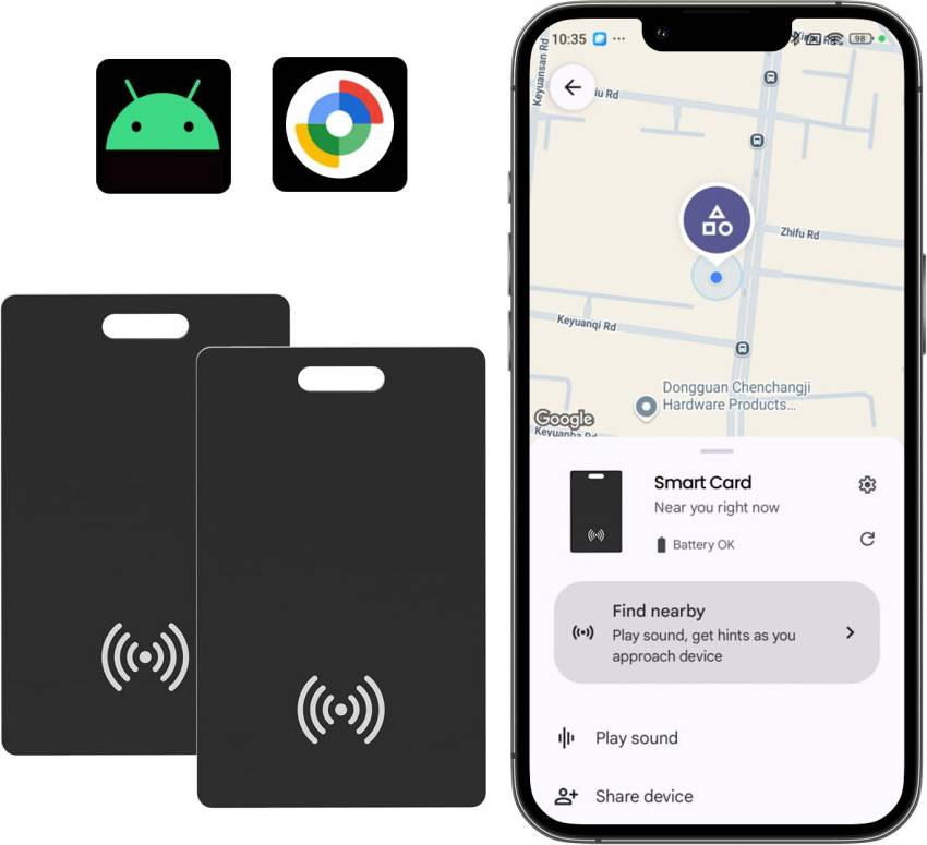 Android Bluetooth Wallet Tracker Card 2 Pack