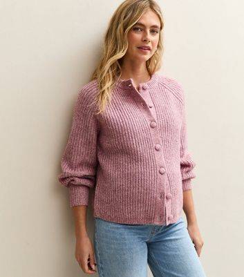 New Look Women's Maternity Pink Ribbed Raglan Cardigan