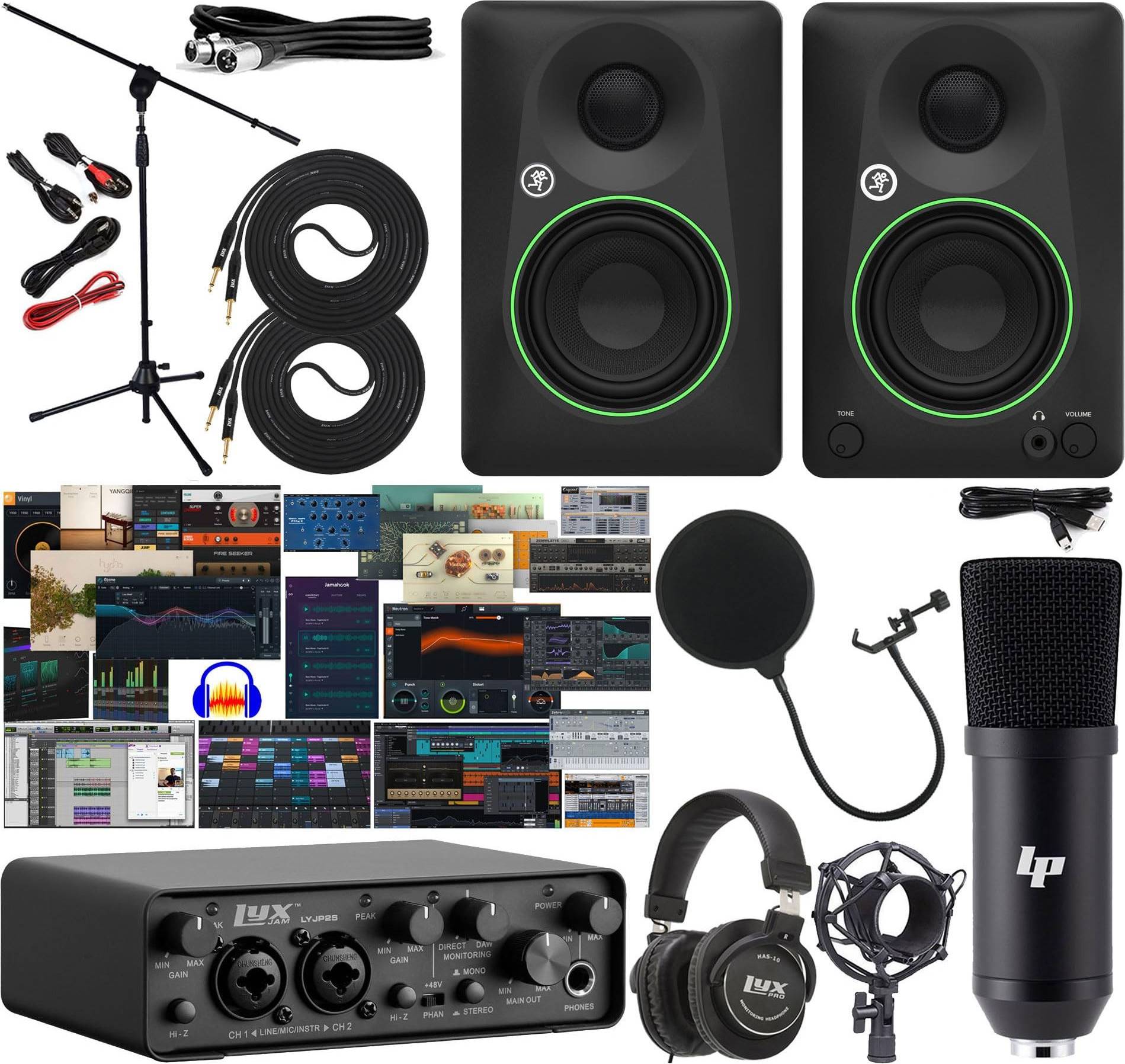Usb audio interface Lyxjam 2x2 USB Audio Interface Studio Bundle