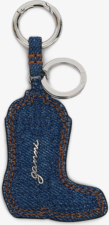Ganni Western Boot Keyring - Blue