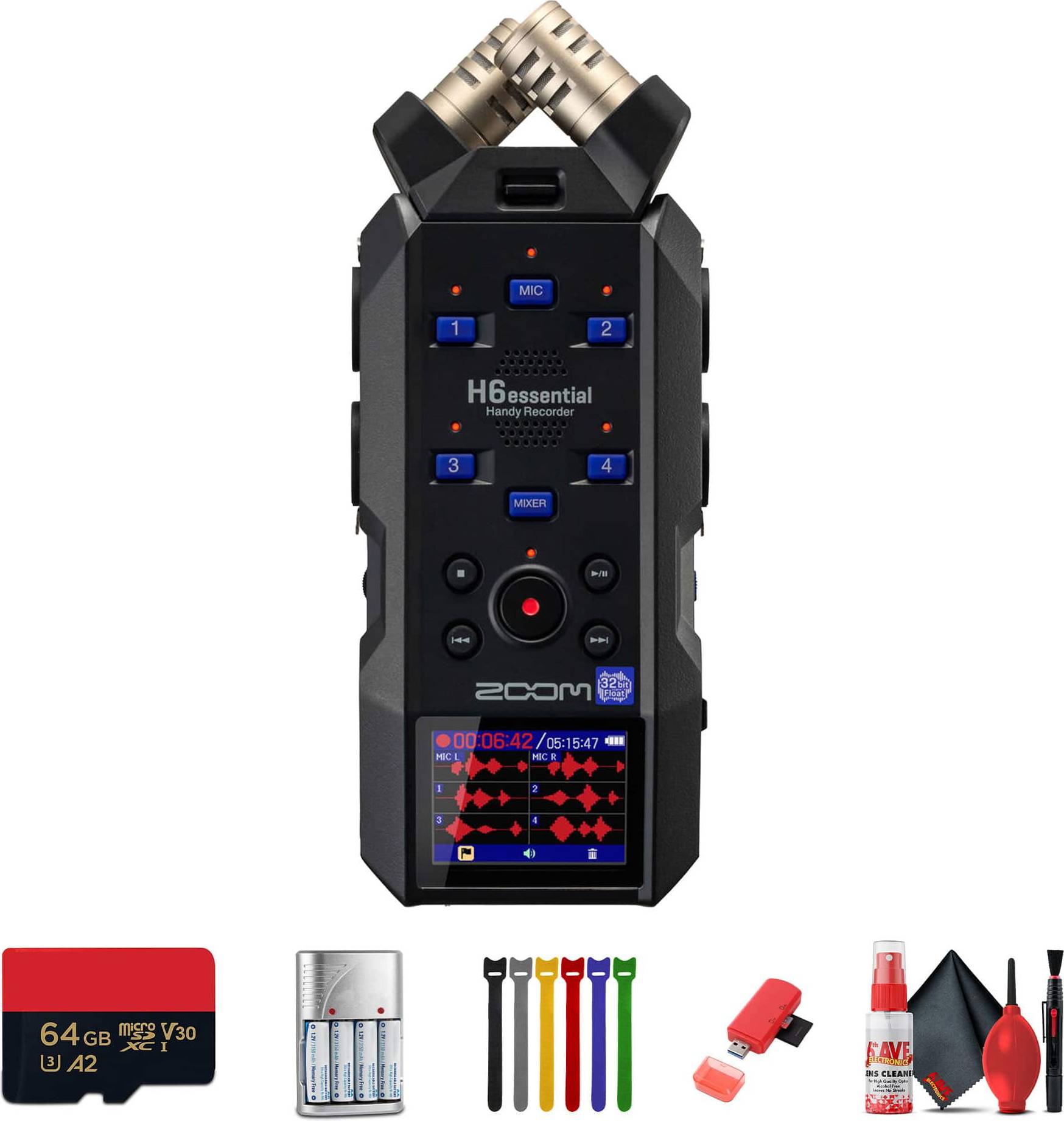 Zoom audio recorder Zoom H6essential 6-Track 32-Bit Audio Recorder Bundle