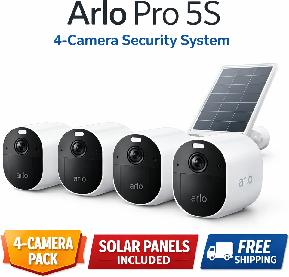 Arlo security cameras Arlo Pro 5s 4-Camera Wireless Security System