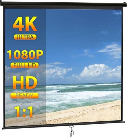 Pull down projector screen Segawe 84 Inch Pull Down Black Frame Projector Screen