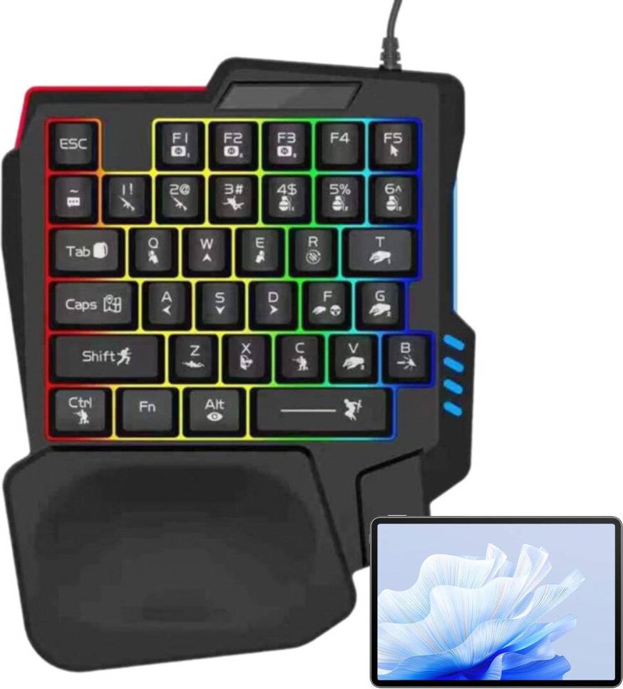 Single Handed Programmable Game Keyboard