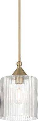 7W Satin Brass Ribbed Glass Mini Light