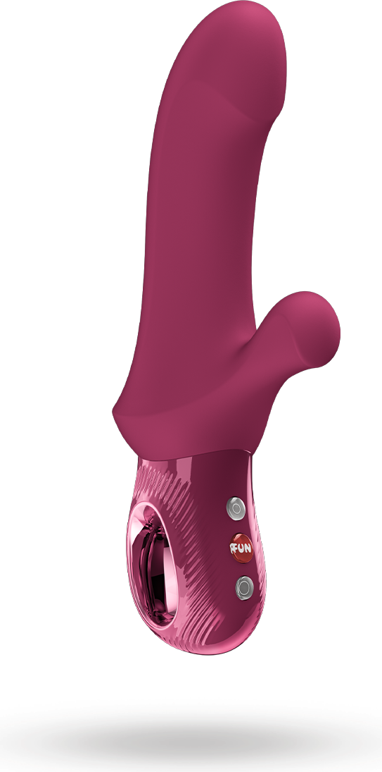 Thrusting rabbit vibrator Sex Toys Fun Factory Bi Stronic Curve Thrusting Rabbit Pulsator - Wine Red