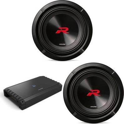 Mono amp Alpine R2-W8D4 8 R-Series Sub Mono Amp Bundle