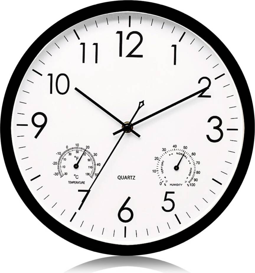 Outdoor clock and thermometer Outdoor Clock With Temperature Humidity 12In
