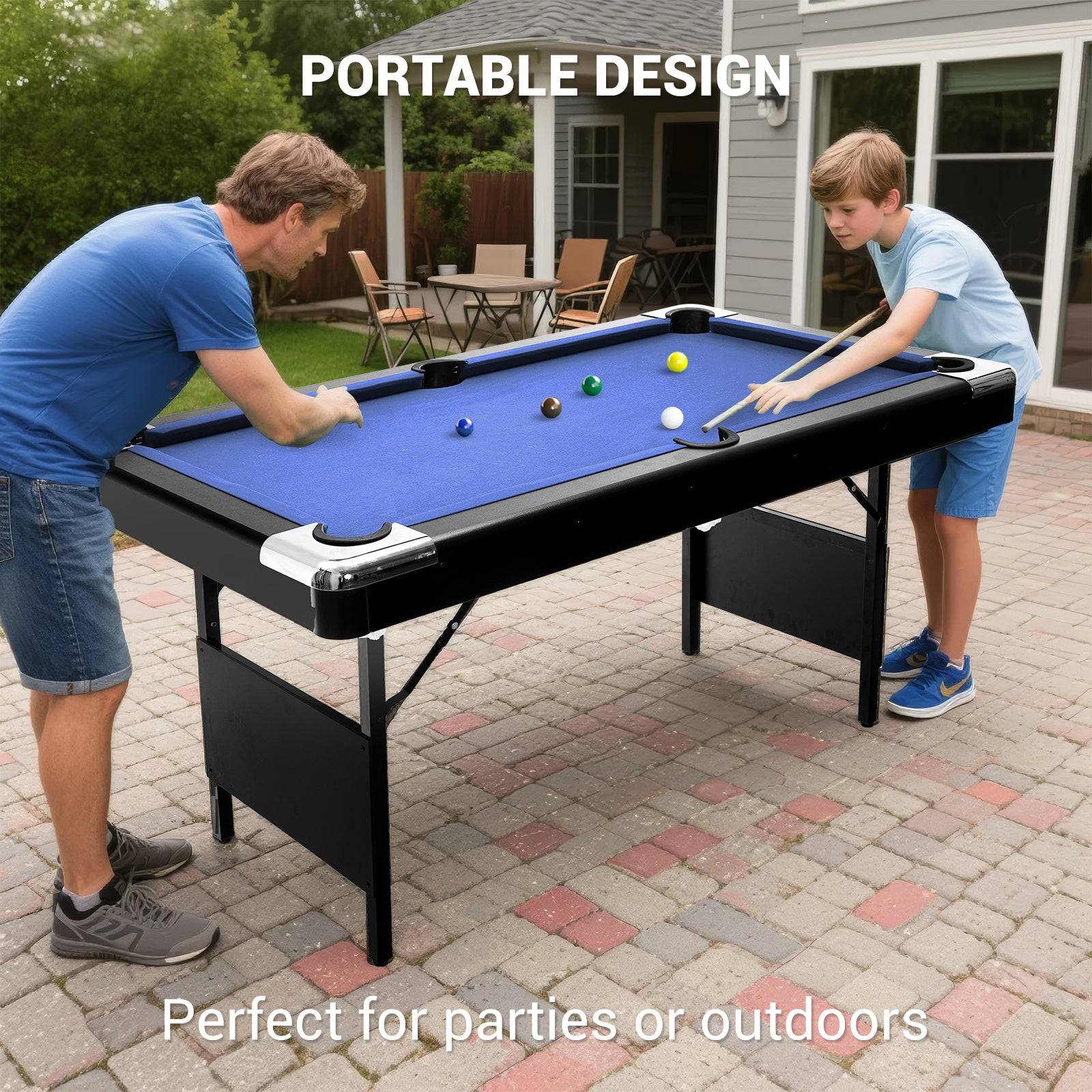 7 ft pool table Garvee 6 7ft Foldable Pool Table