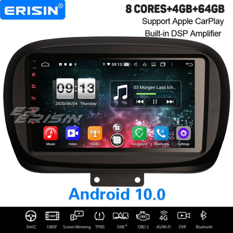 Erisin 9 Inch 8-Core Android 10 Car Stereo