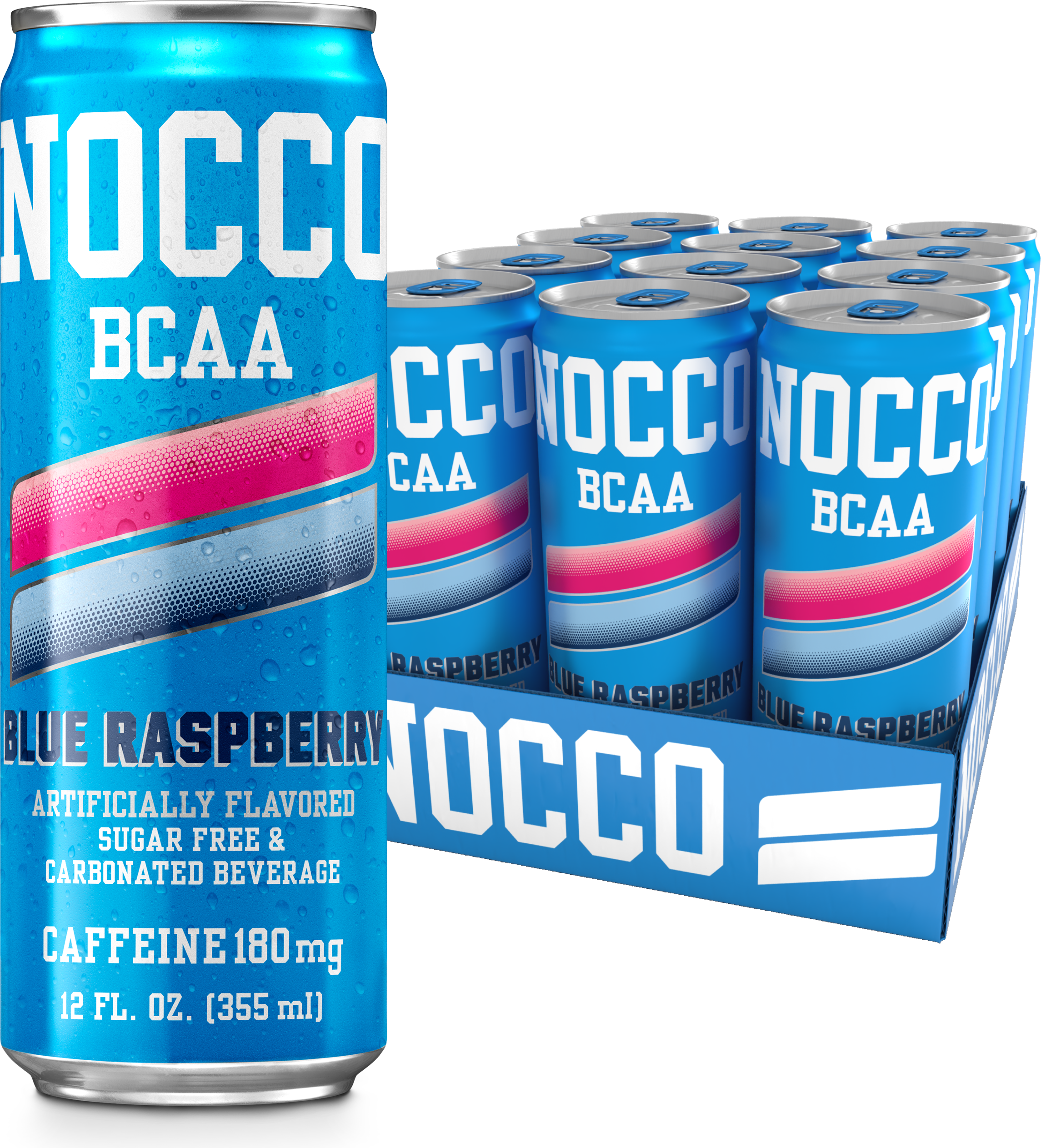 Energy drinks without caffeine Nocco Blue Raspberry 12-Pack Caffeine 180 mg