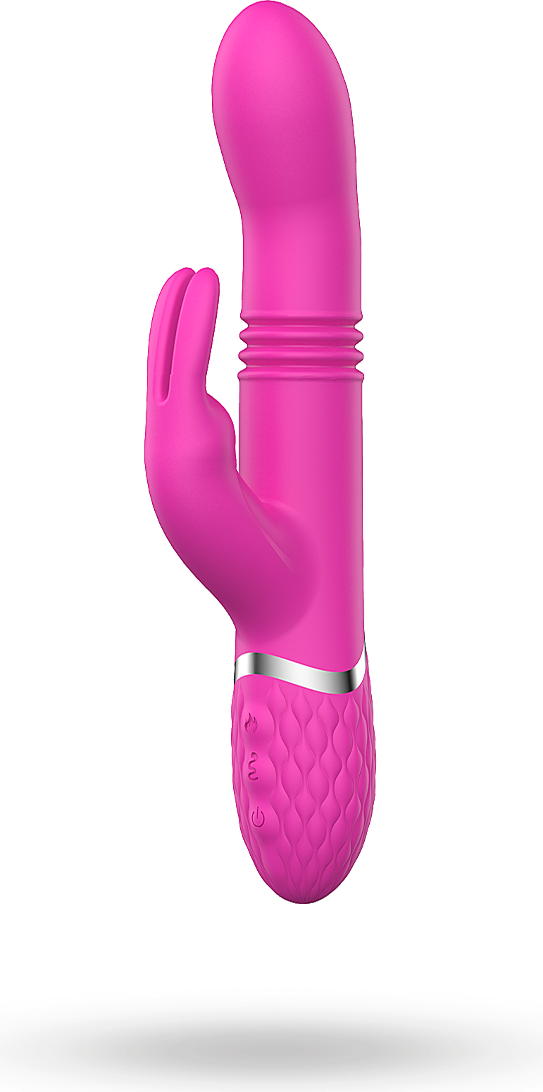 Thrusting rabbit vibrator Sexleksaker Sustainable Pleasure Vibrating Thrusting Rabbit Pink