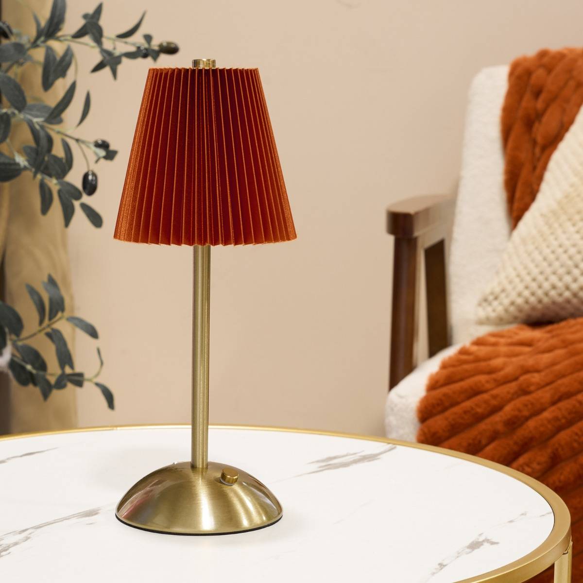 OHS Rechargeable Rust Orange Table Lamp