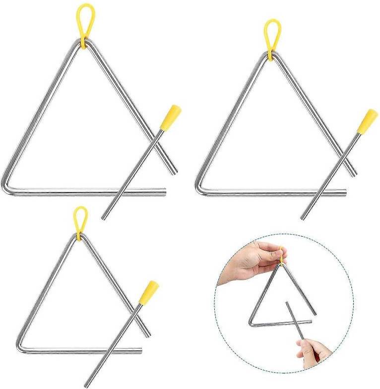 3 Pcs Musical Triangles Steel Instrument