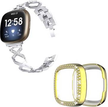 Fitbit sense 3 Fitbit Sense Versa 3 X-Shape Rhinestone Watch Strap