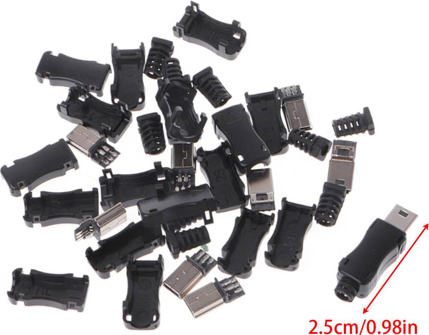 USB 2.0 5PIN Plug Socket With Tail Connector