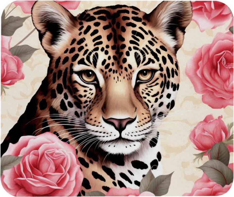 Rose Leopard Pink Pattern Mousepad