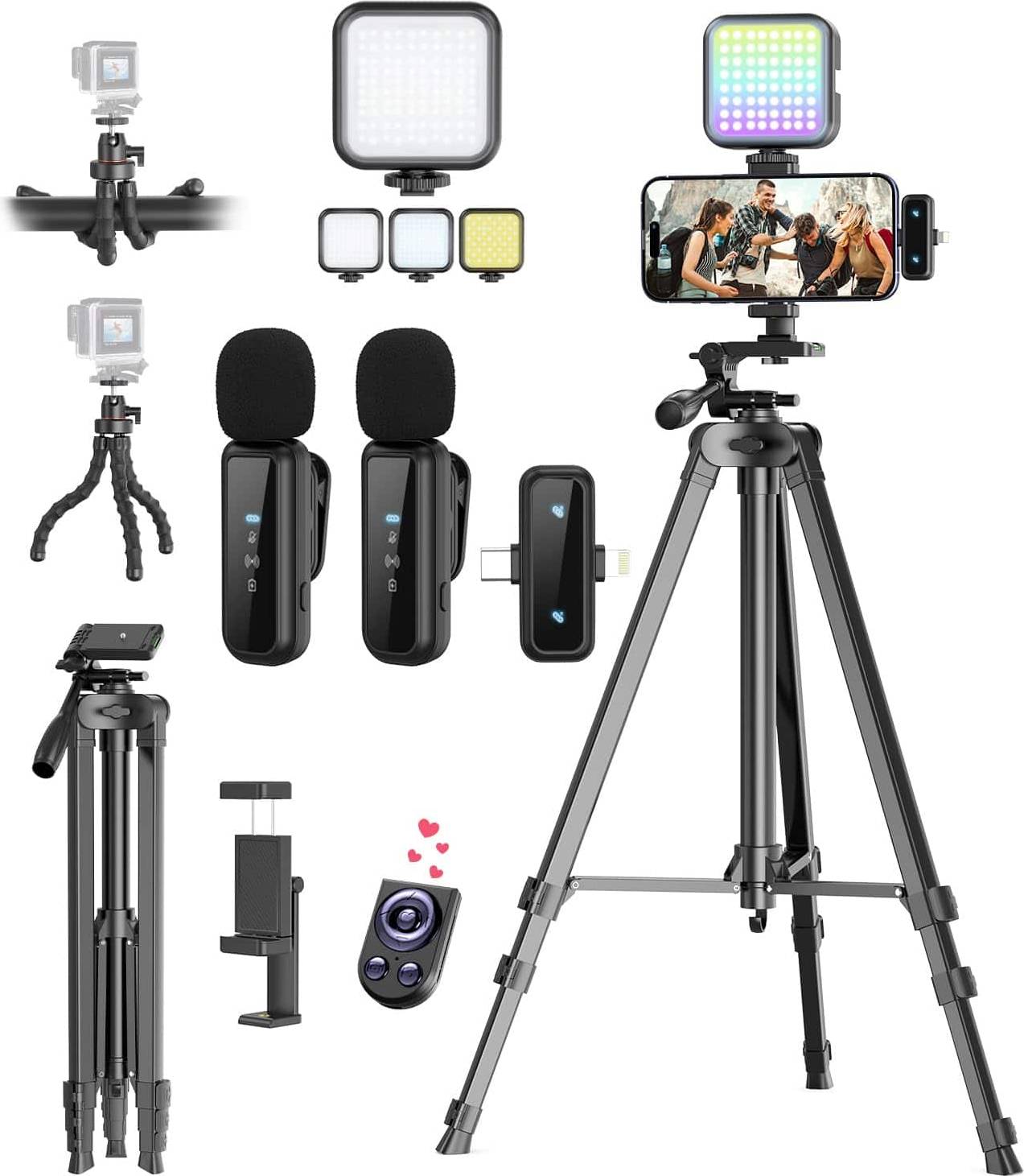 Iphone tripod Vlogging Kit For Iphone Android Starter