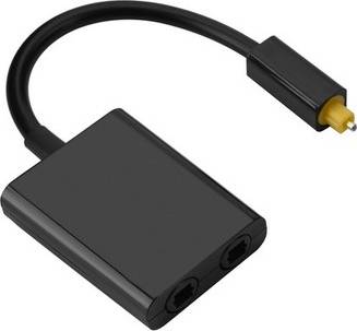 Dual Port Toslink Digital Optical Audio Splitter Adapter