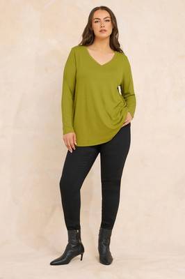 Curve Ribbed Modal Blend Swing Top - Plus Size